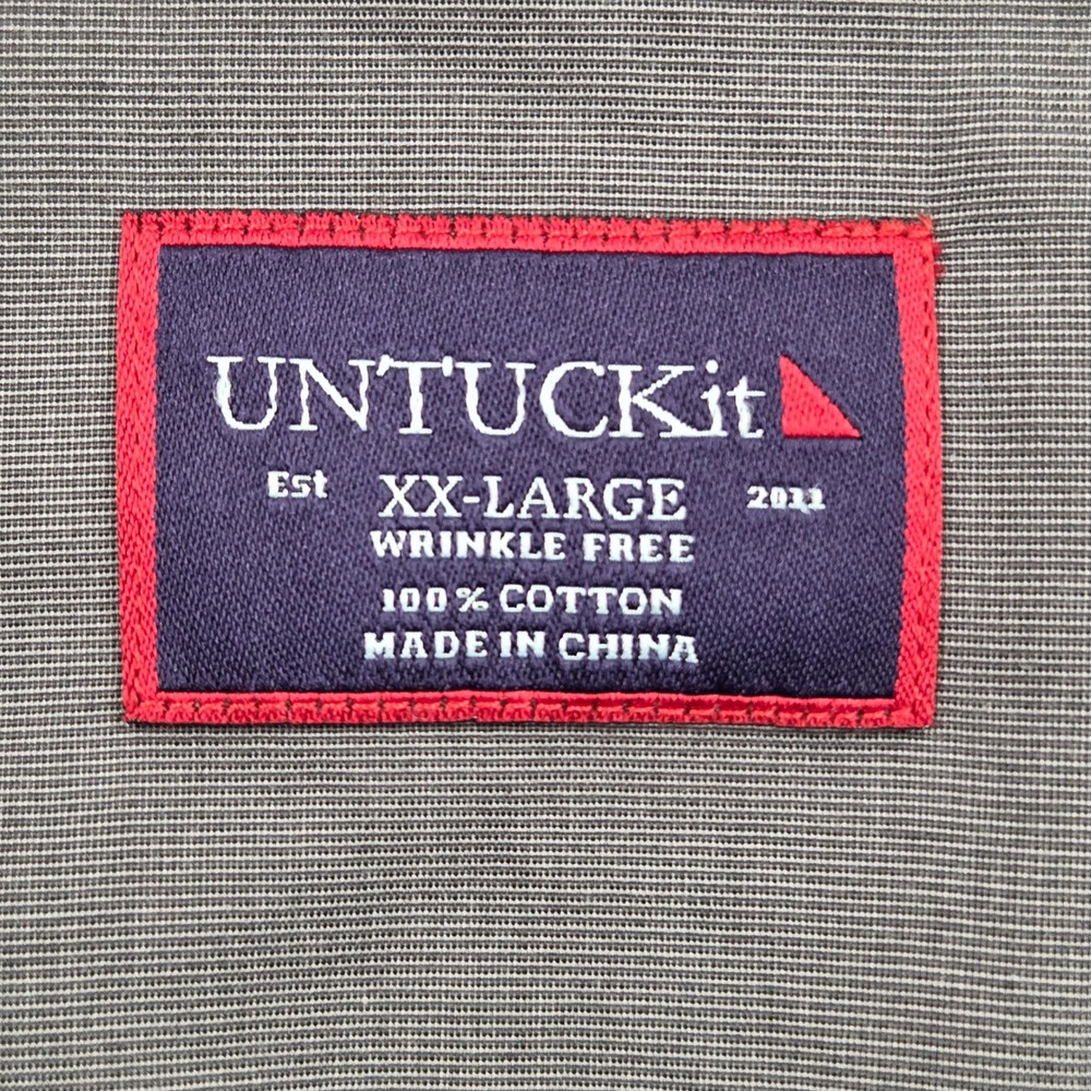 UNTUCKit Long Sleeve Button Down Shirt Wrinkle Free 100% Cotton Gray Mens XXL - Picture 4 of 7